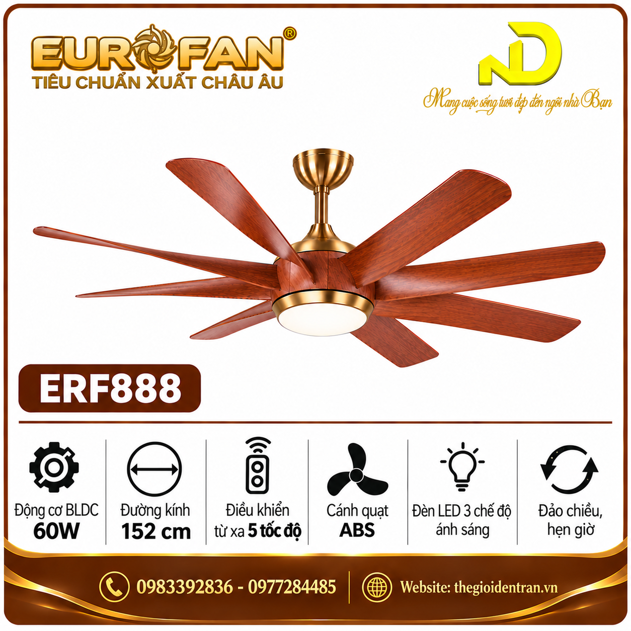 Quạt trần Eurofan ERF888